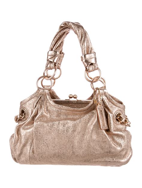 metallic coach handbags